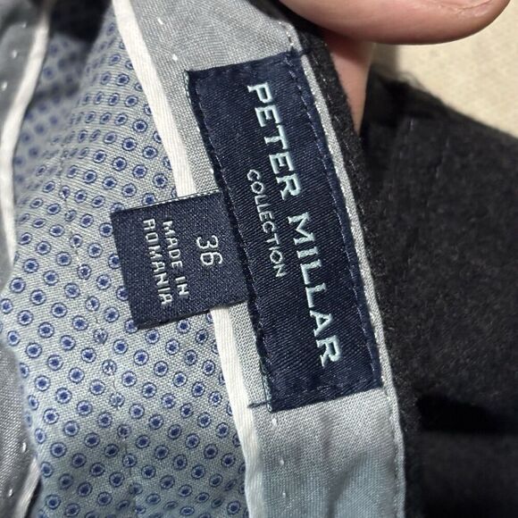 Peter Millar Collection 100% Wool Black Flat Front Dress Pants Mens 36x32 - Picture 4 of 7